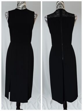 Alice + Olivia Employed Black Sheath Sleevless Midi Dress size 8